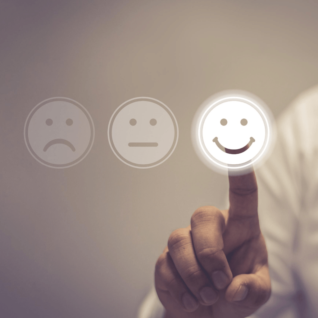 Choosing the happy smiling face