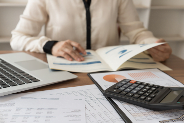 business woman working on her bookkeeping