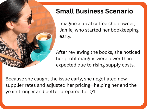 year-end bookkeeping scenario